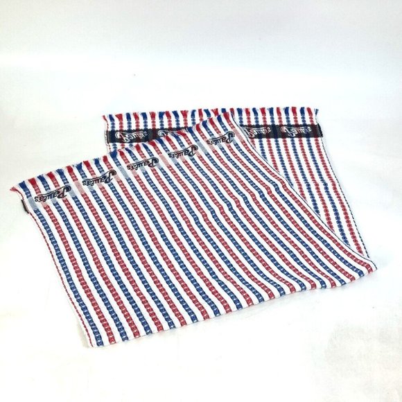 LOEWE interior Paula´s Ibiza stripe fringe towel cotton Red/Blue x White Unused - Picture 4 of 8